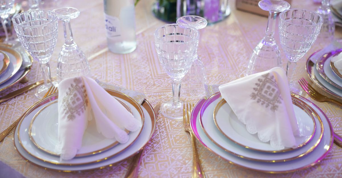 Wedding venue reception setup