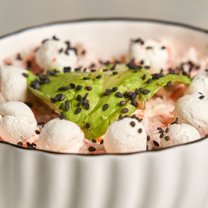Konafa with Sesame Cream and Lychee Syrup