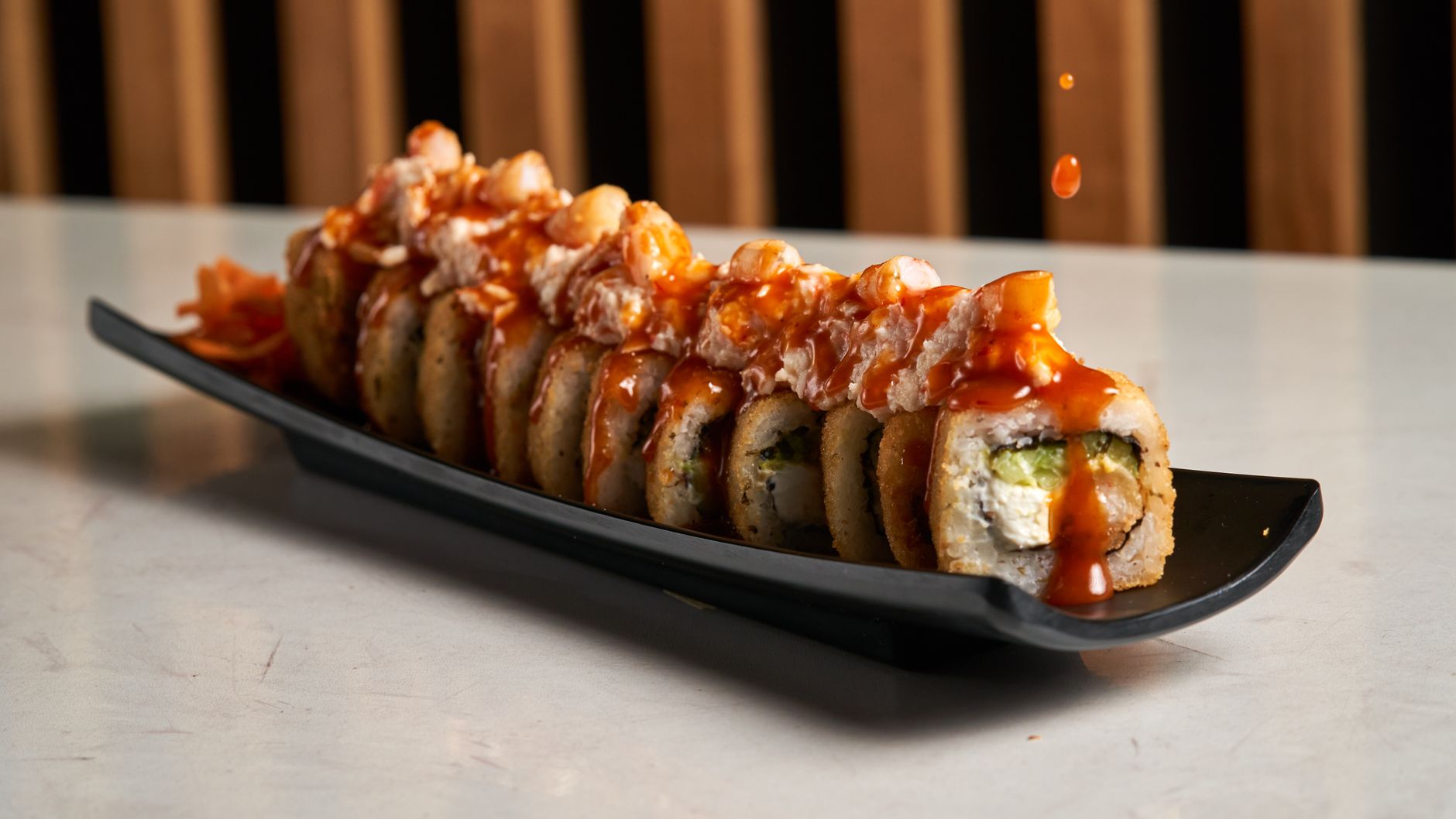 Wasabi ranch sauce served with fresh vegetable sticks
