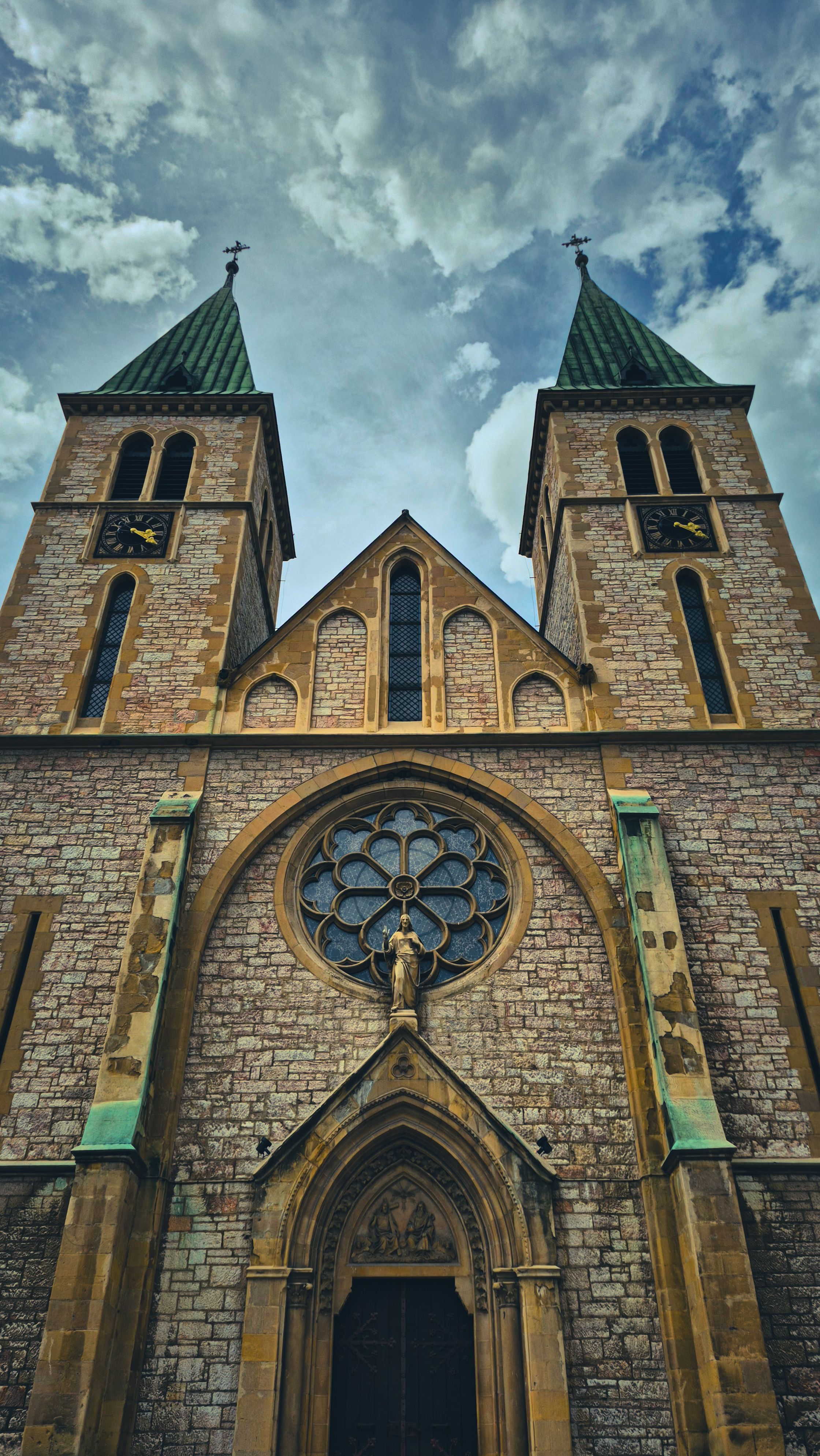 Historic Gothic Cathedral with Twin Spires · Free Stock Photo