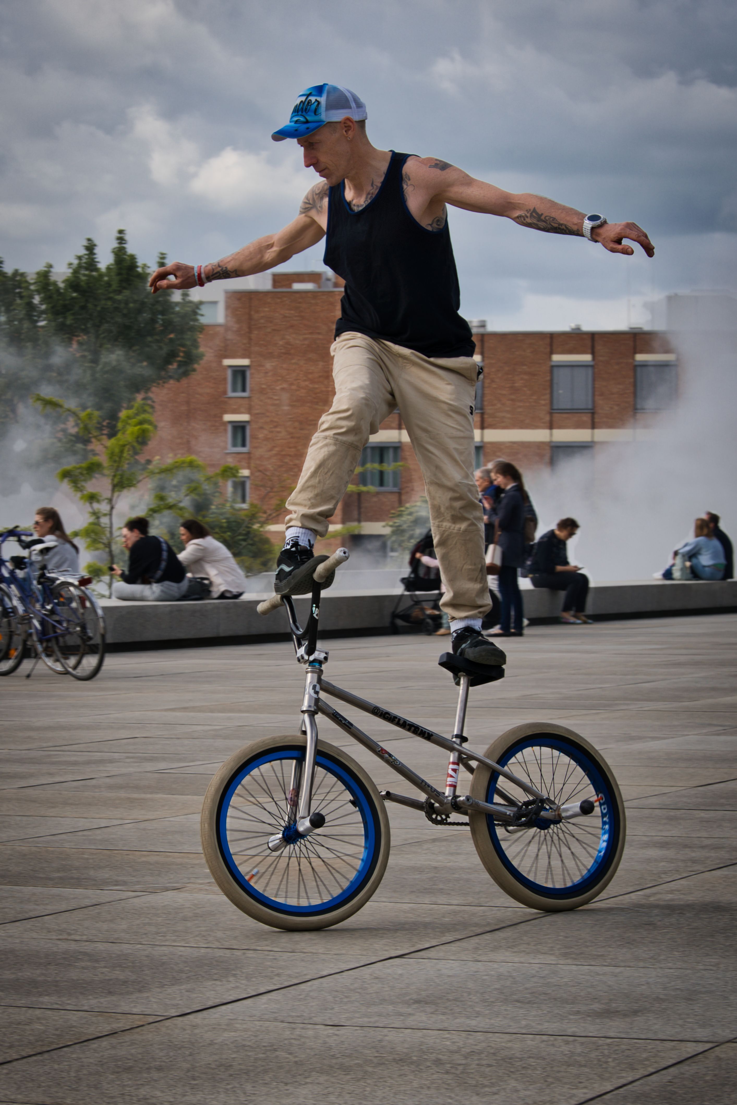 Street Performer Stunt Riding BMX Bike in Berlin · Free Stock Photo