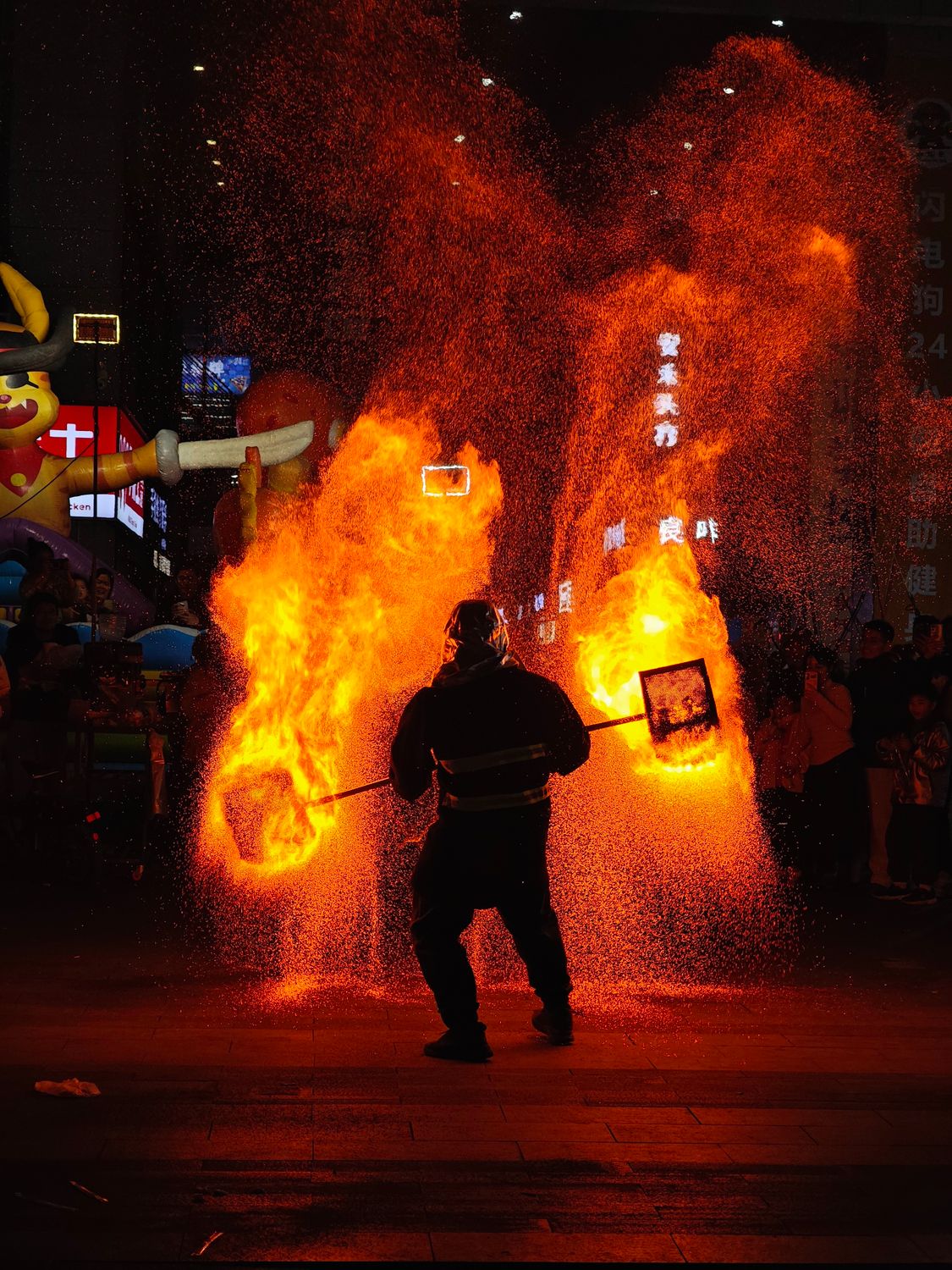 Dramatic Fire Performance at Night Event · Free Stock Photo