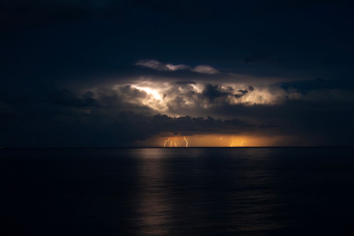 Dramatic Ocean Storm at Sunset · Free Stock Photo