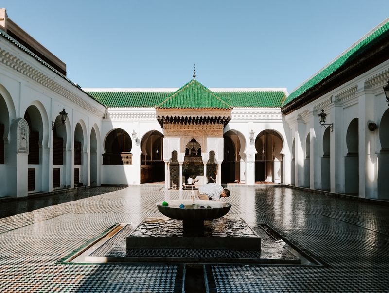 Al-Qarawiyyin mosque interior courtyard Fes