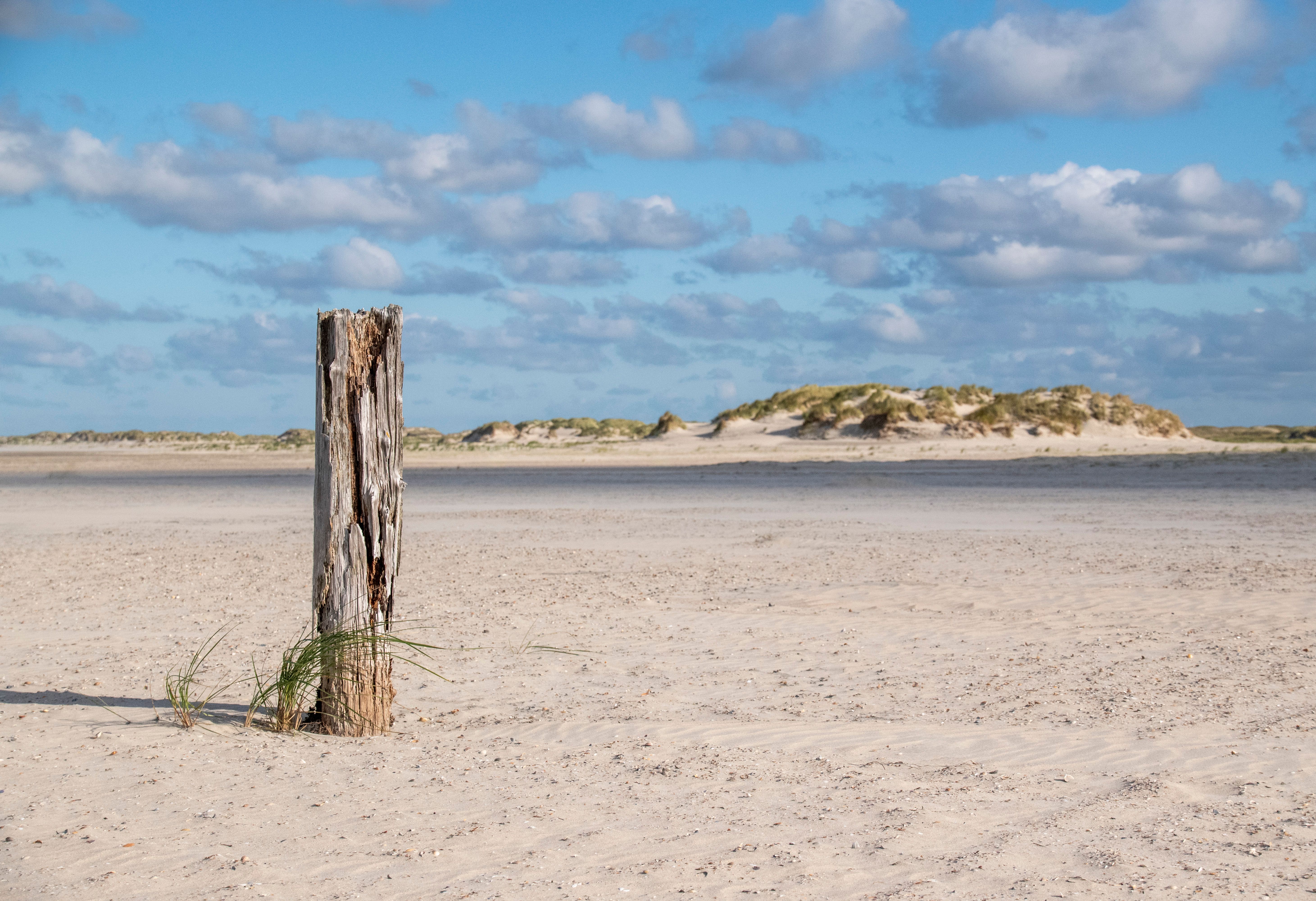 Kustlijn en bebouwing op een Nederlands Waddeneiland
