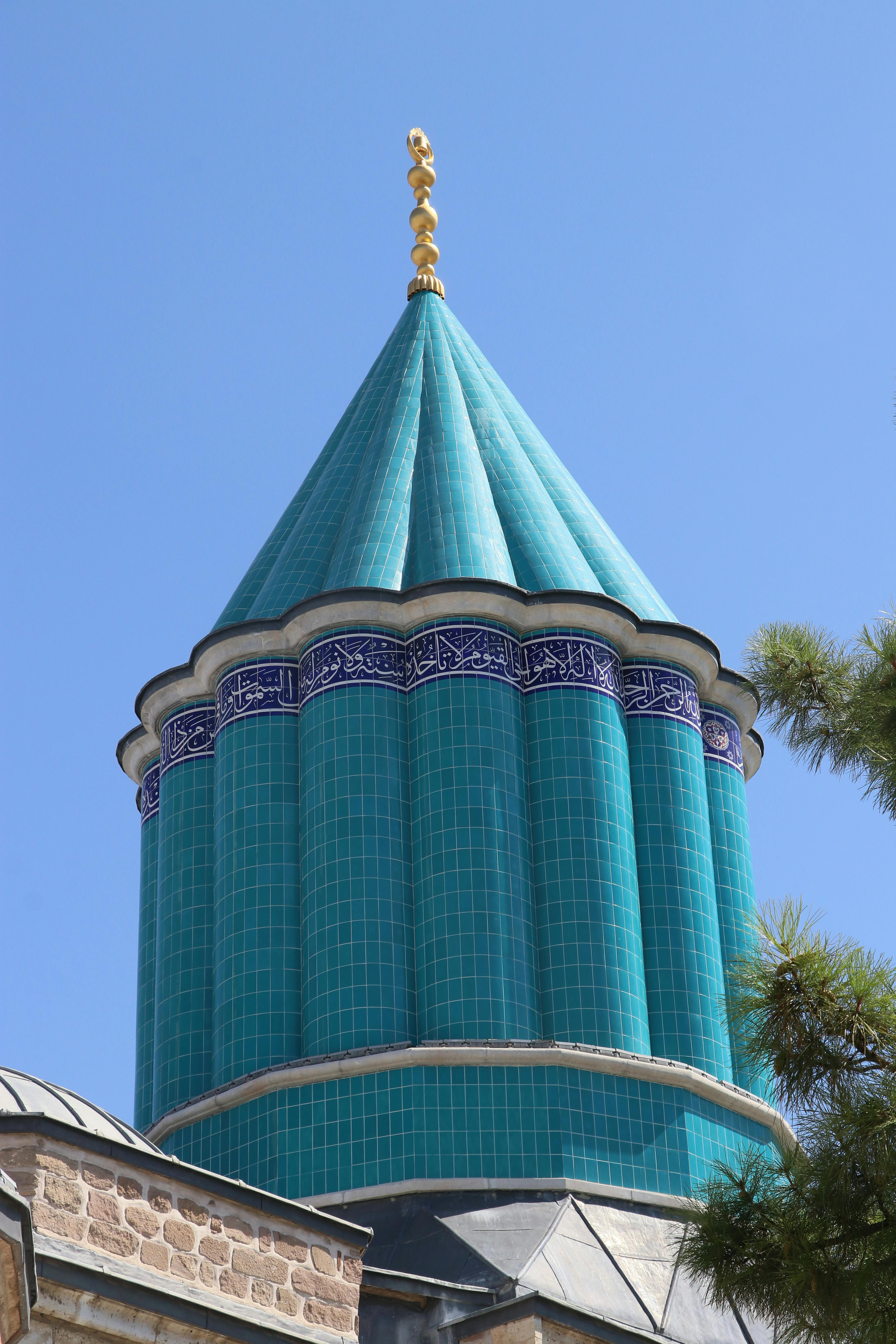 The iconic turquoise dome of Mevlana Museum in Konya captures the vibrant spirit of Turkey.