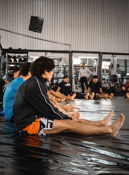 Group training in a martial arts gym in San Luis Potosí, México.