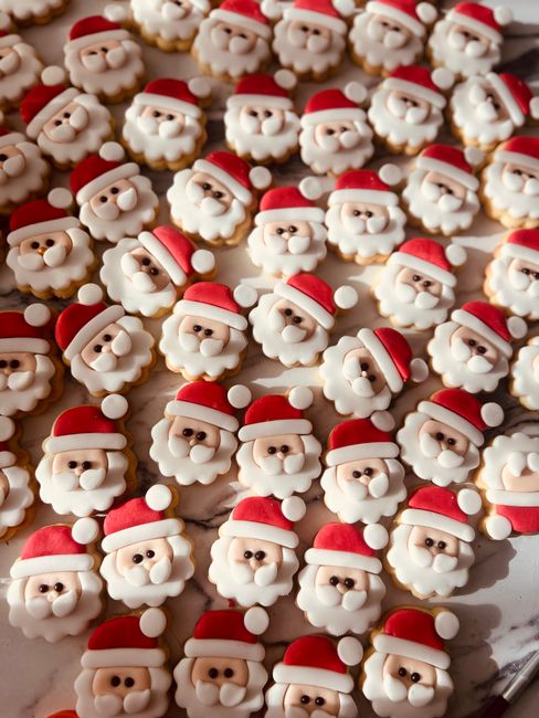 Cute Santa-themed cookies perfect for holiday celebrations and Christmas cheer.