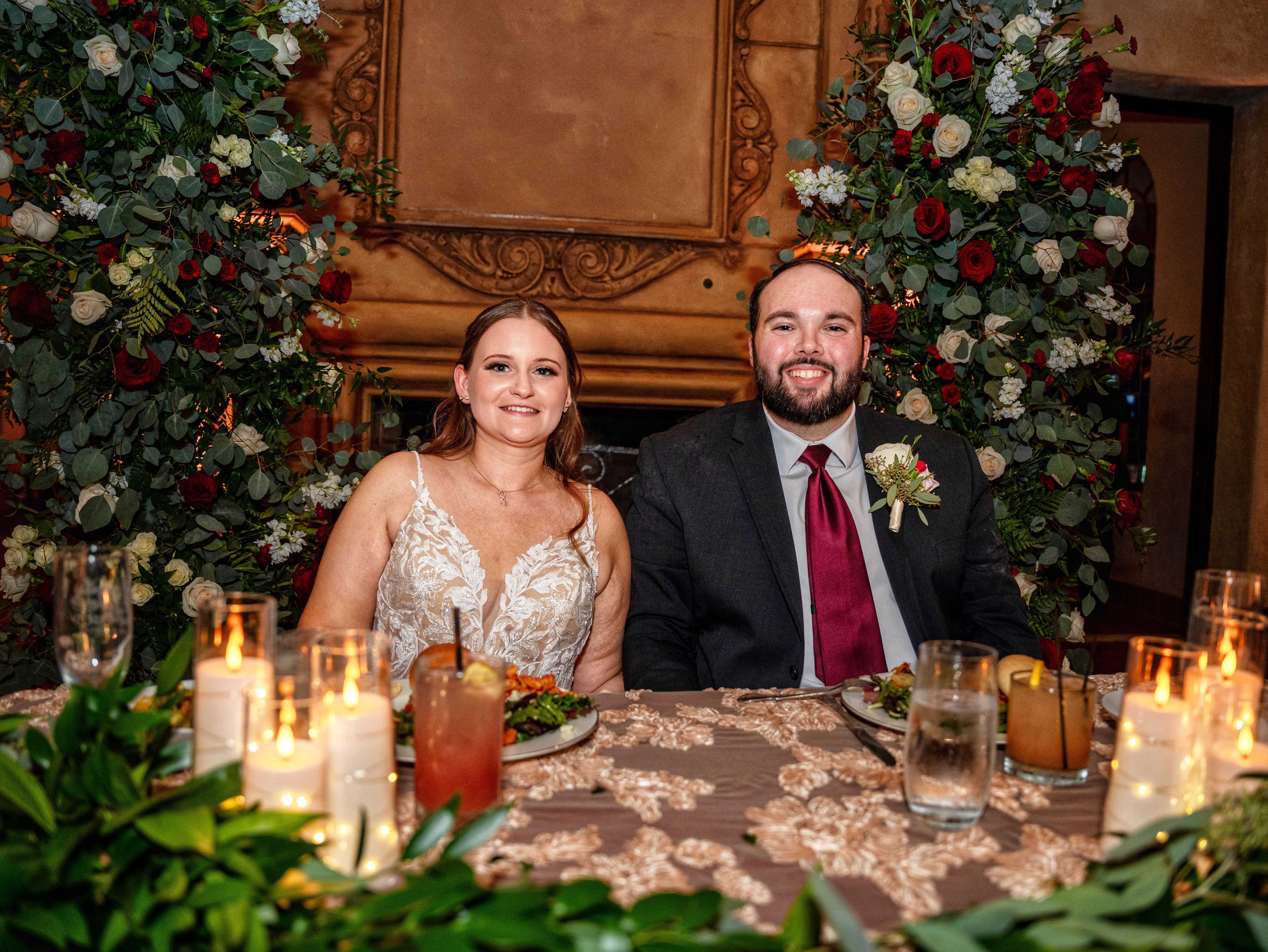 Elegant Indoor Wedding Reception Couple Portrait · Free Stock Photo