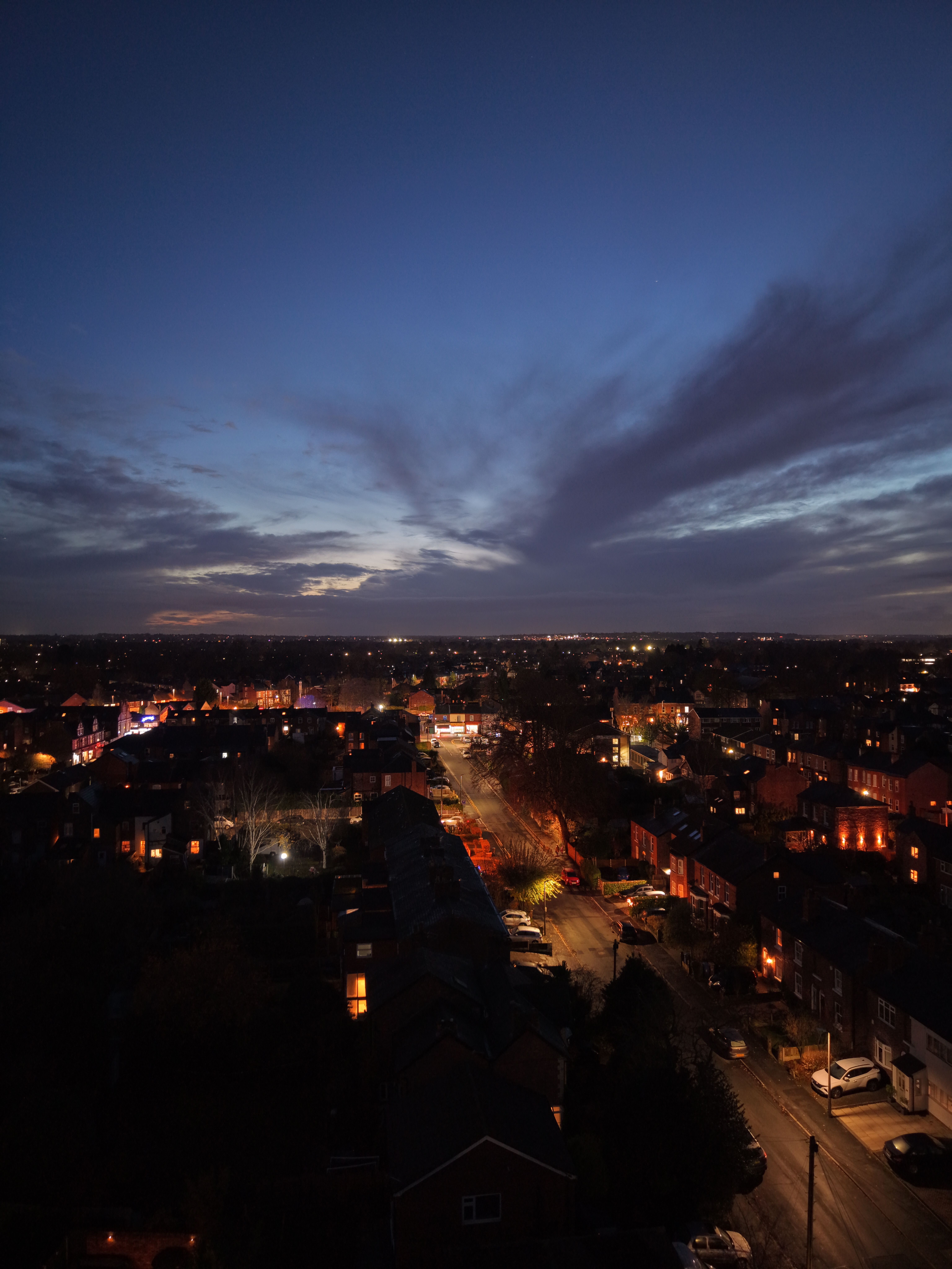 Aerial View of City Streets at Twilight · Free Stock Photo