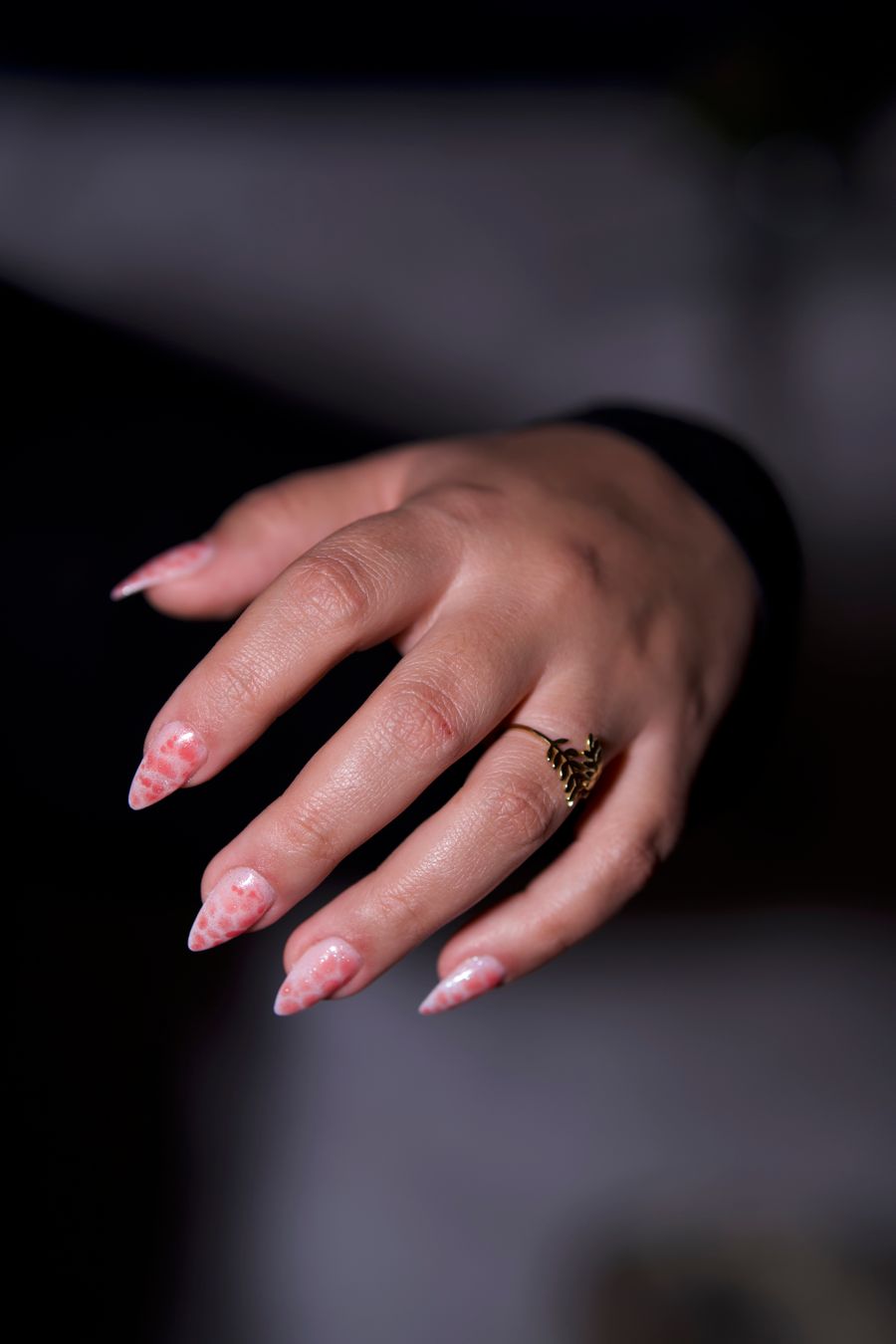 Sample speckled pink nails