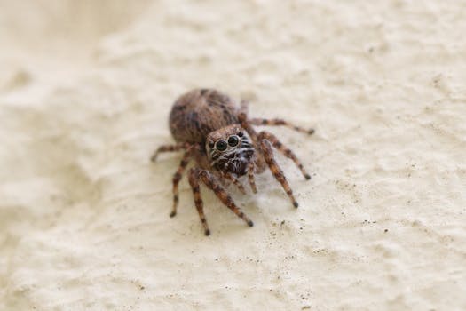 Detailed macro photo of a jumping spider in South Africa, showcasing its unique features.