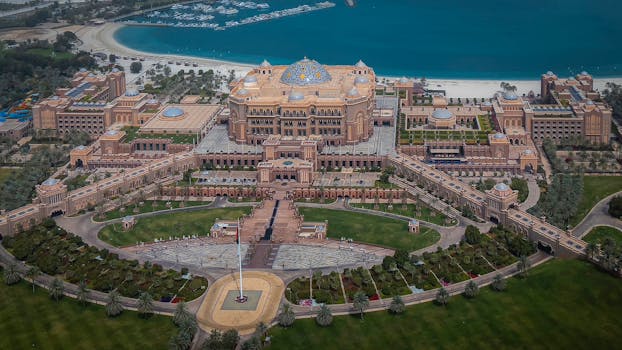 View of Emirates Palace Abu Dhabi from Grand Hyatt.