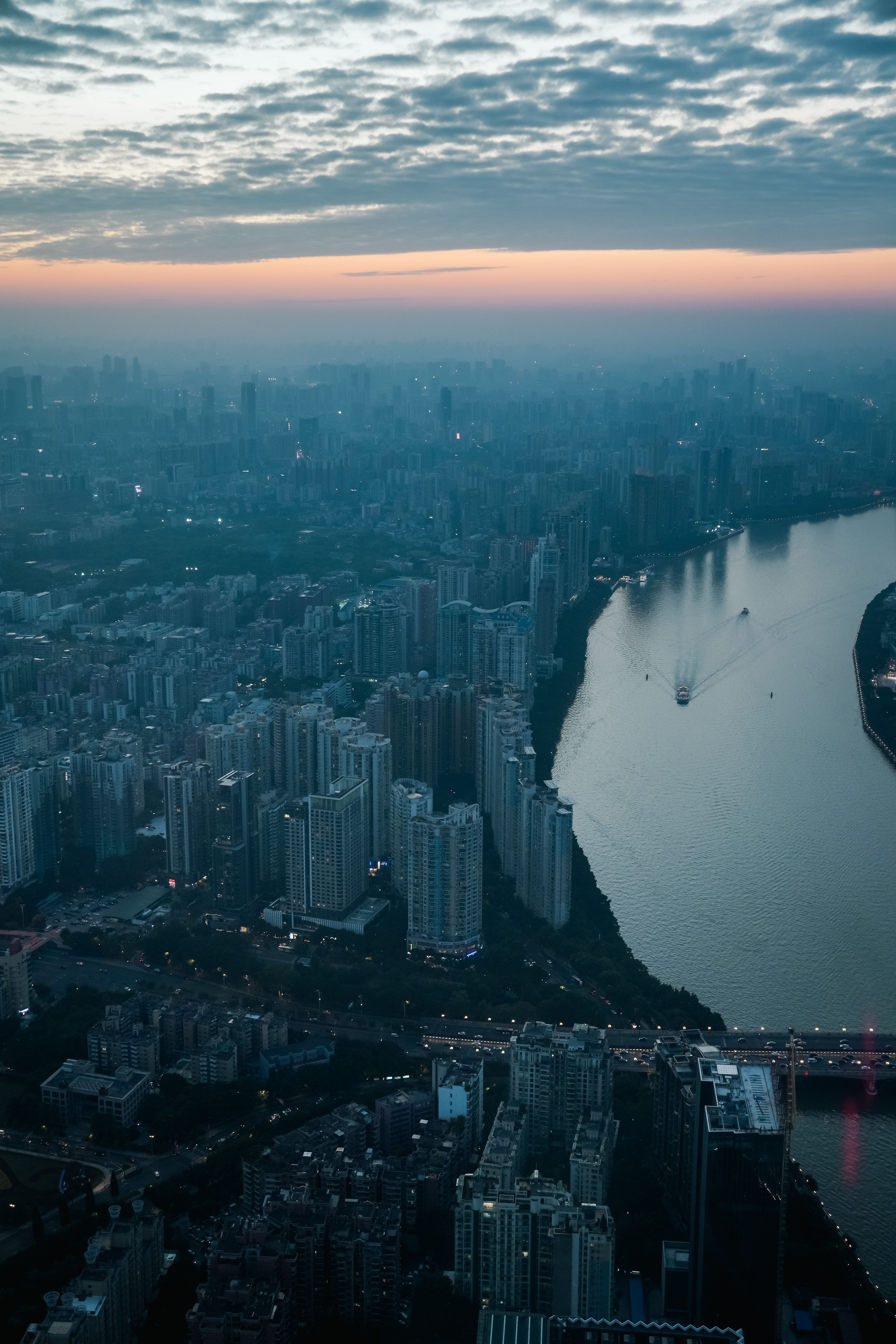 Aerial View of Hong Kong at Dusk · Free Stock Photo