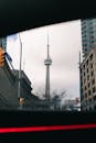 CN Tower View from City Street in Toronto