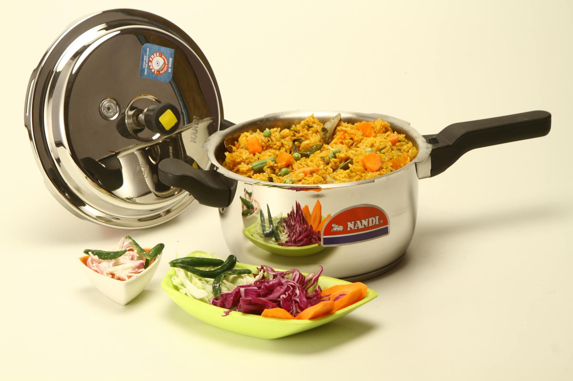 Pressure Cooker In A Modern Kitchen With Prepared Meals And Ingredients