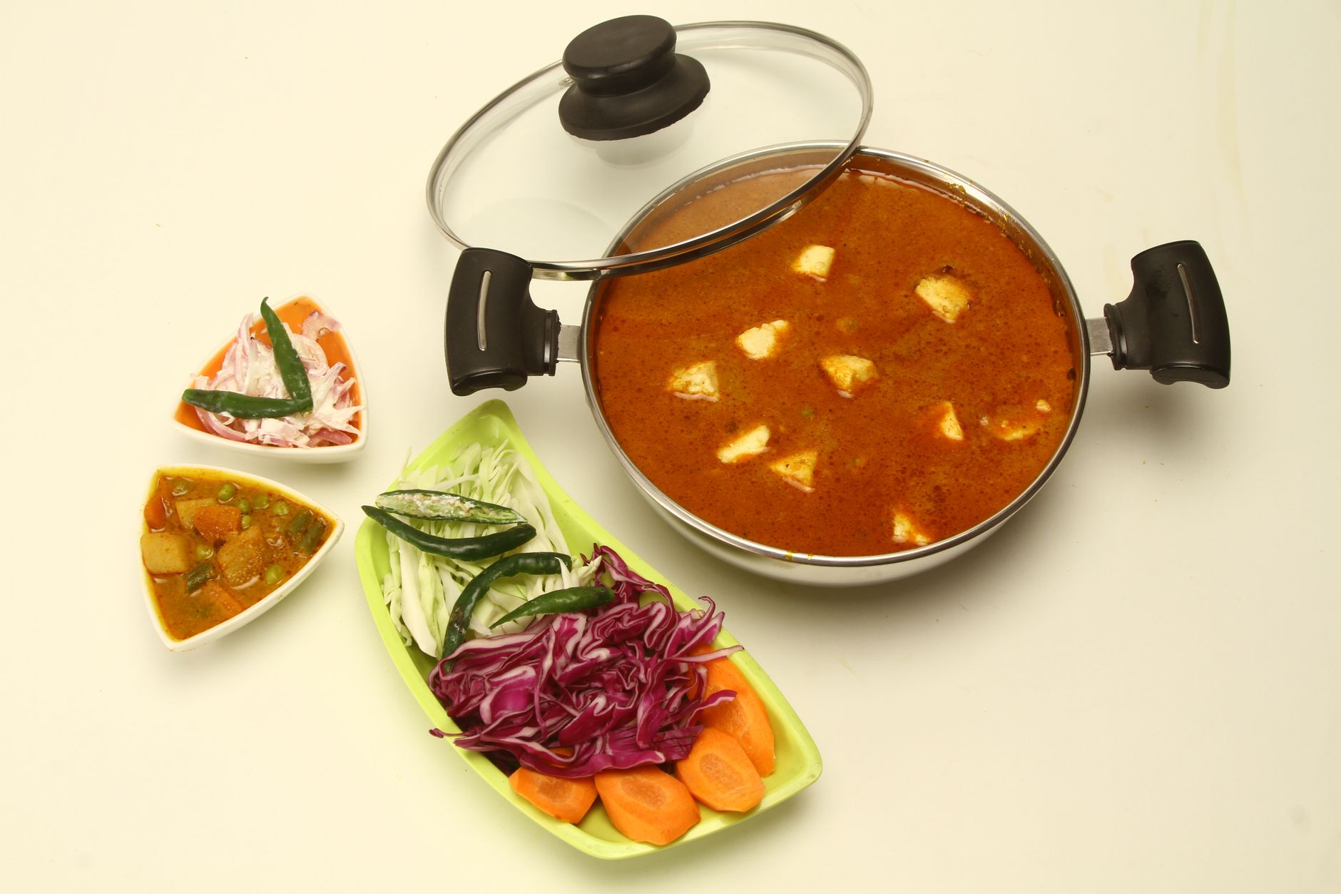 Traditional Indian spices used for vegetable side dishes