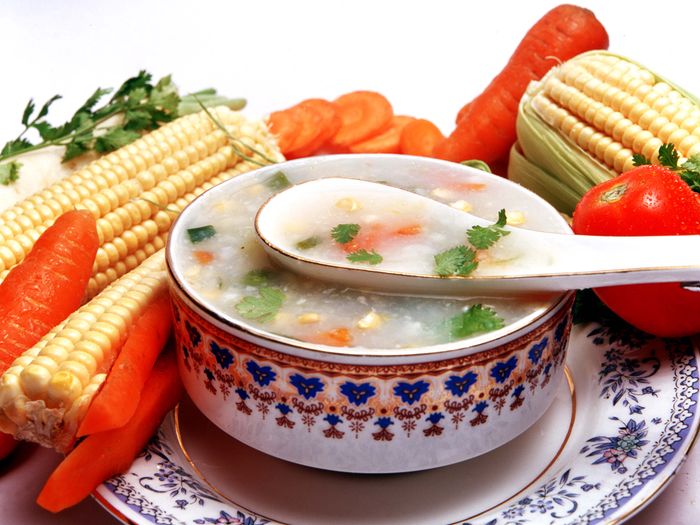 A colourful vegetable soup
