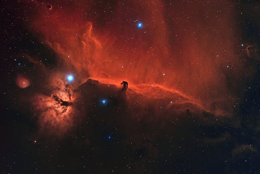 A stunning image of the Horsehead Nebula with vivid cosmic colors in the Orion constellation.