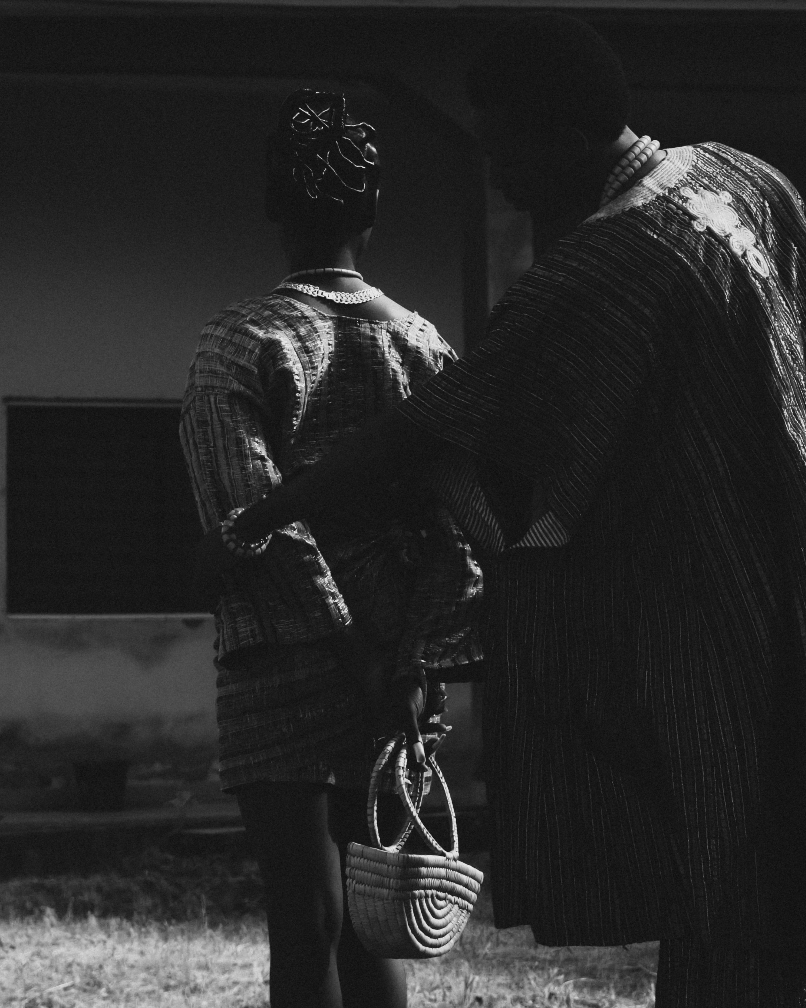 Elegant Traditional Attire in Vintage Black and White · Free Stock Photo