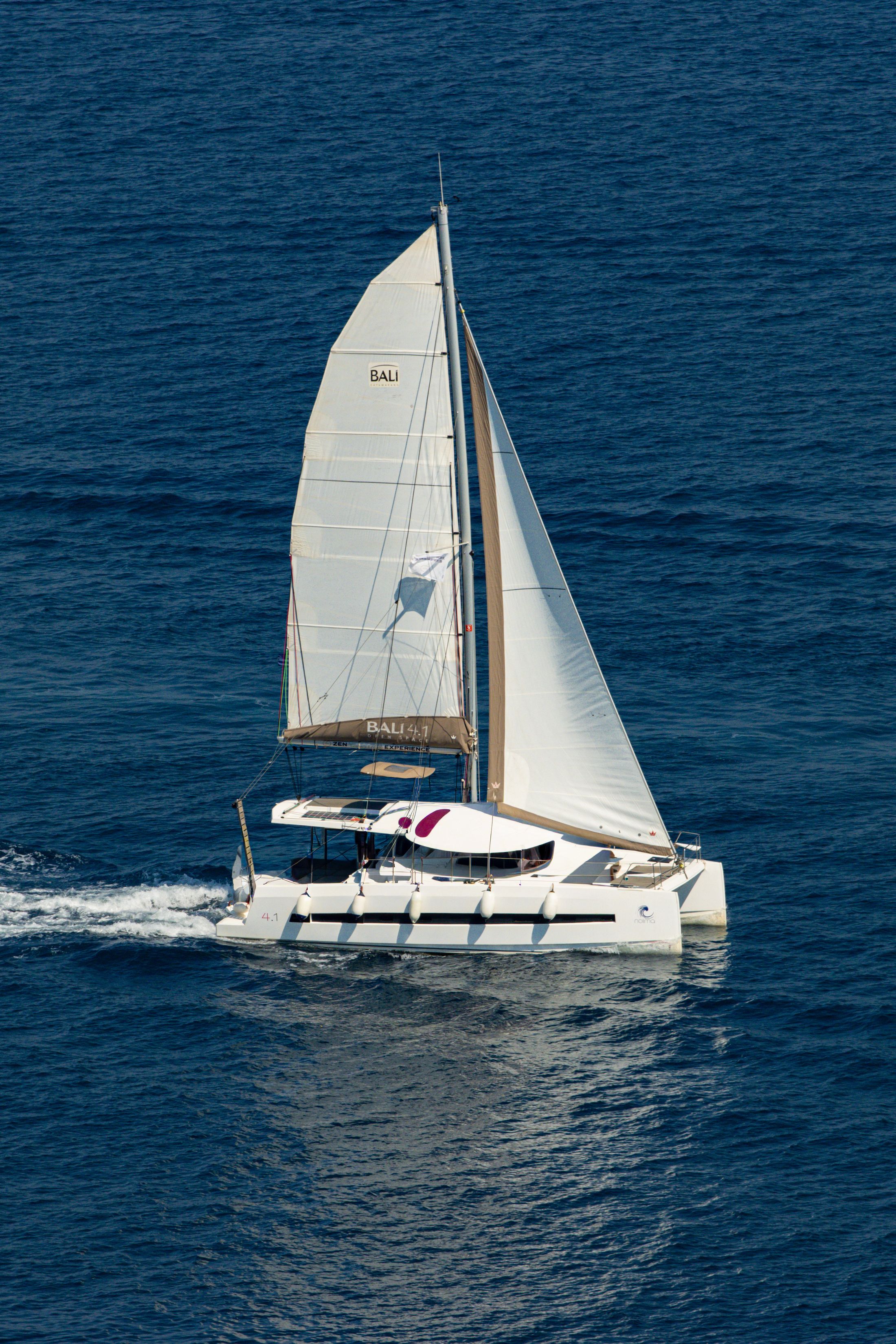 Sailing yacht under way on the Mediterranean