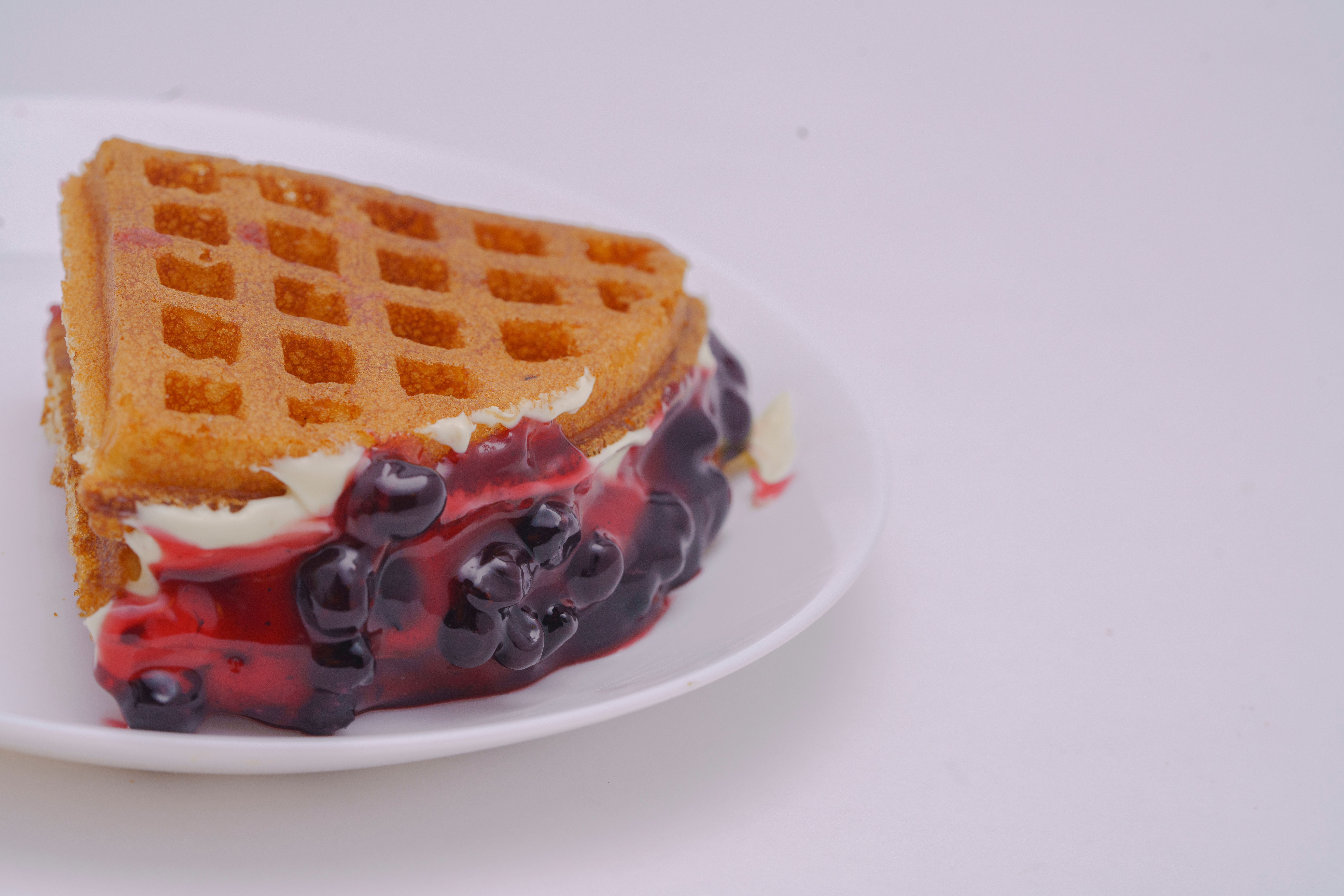Spinach-Feta Waffles with Whipped Cream
