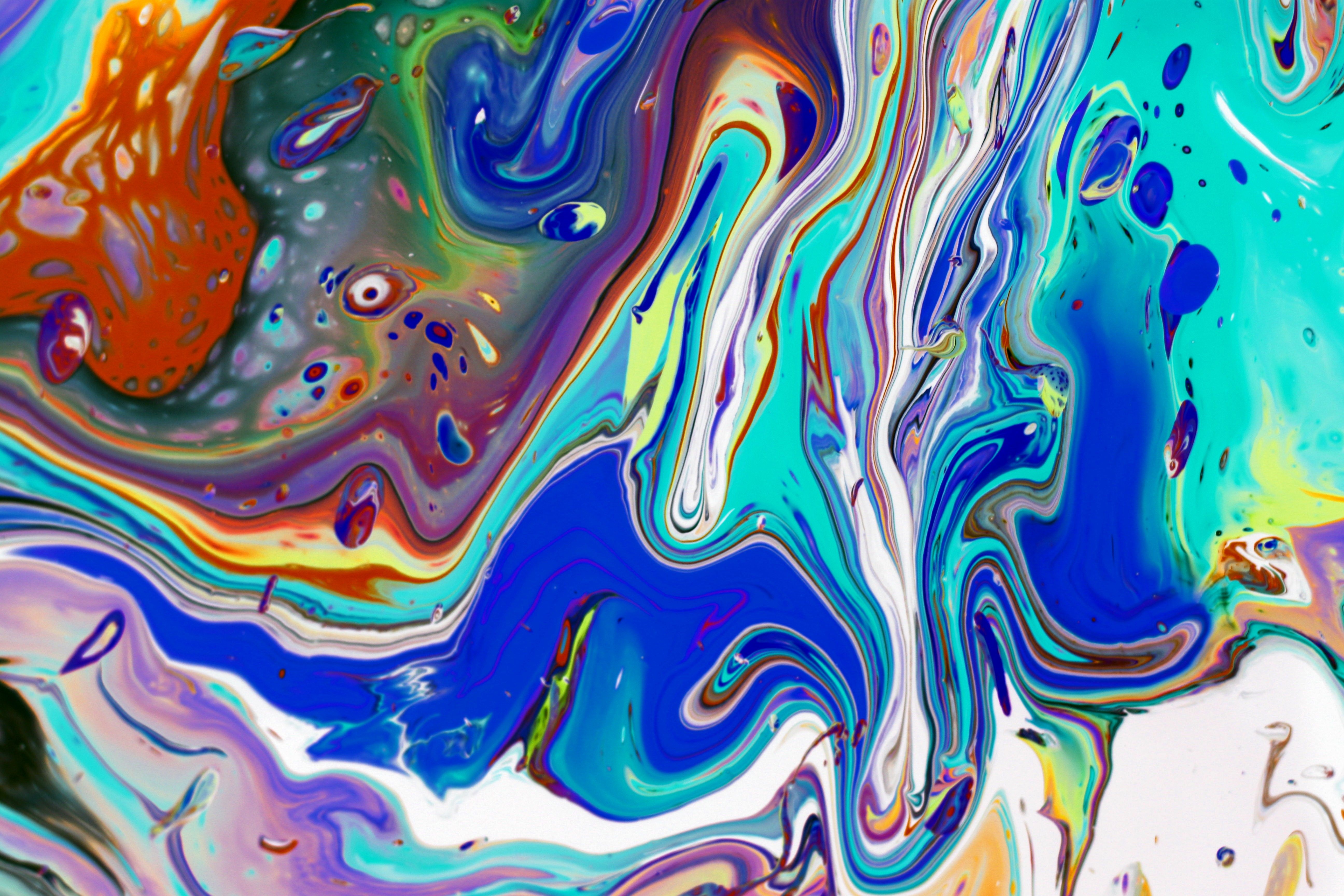 Vibrant Abstract Acrylic Paint Swirl Art · Free Stock Photo
