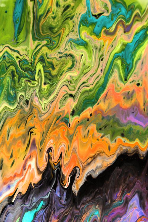 Vibrant Abstract Painting with Swirling Colors · Free Stock Photo