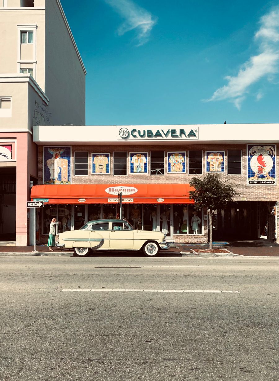 A vintage car on Calle Ocho in Little Havana