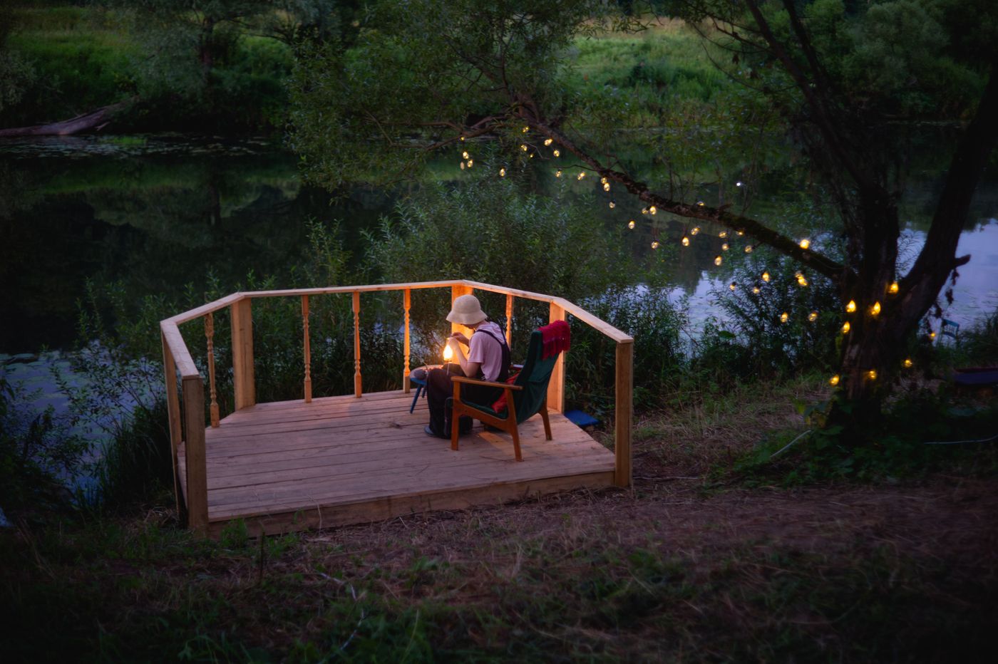 Completed outdoor deck designed as usable living space