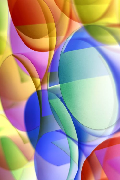 Free Vibrant abstract image featuring overlapping colorful circles creating a geometric pattern. Stock Photo
