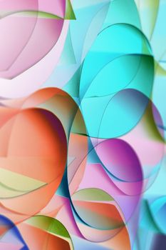 Vibrant abstract art featuring overlapping colorful shapes, creating a dynamic and lively visual experience.