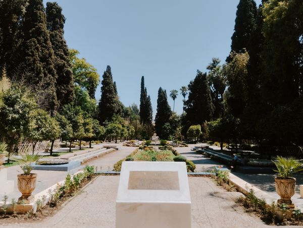 Jardin Jnan Sbil garden alley Fes Morocco