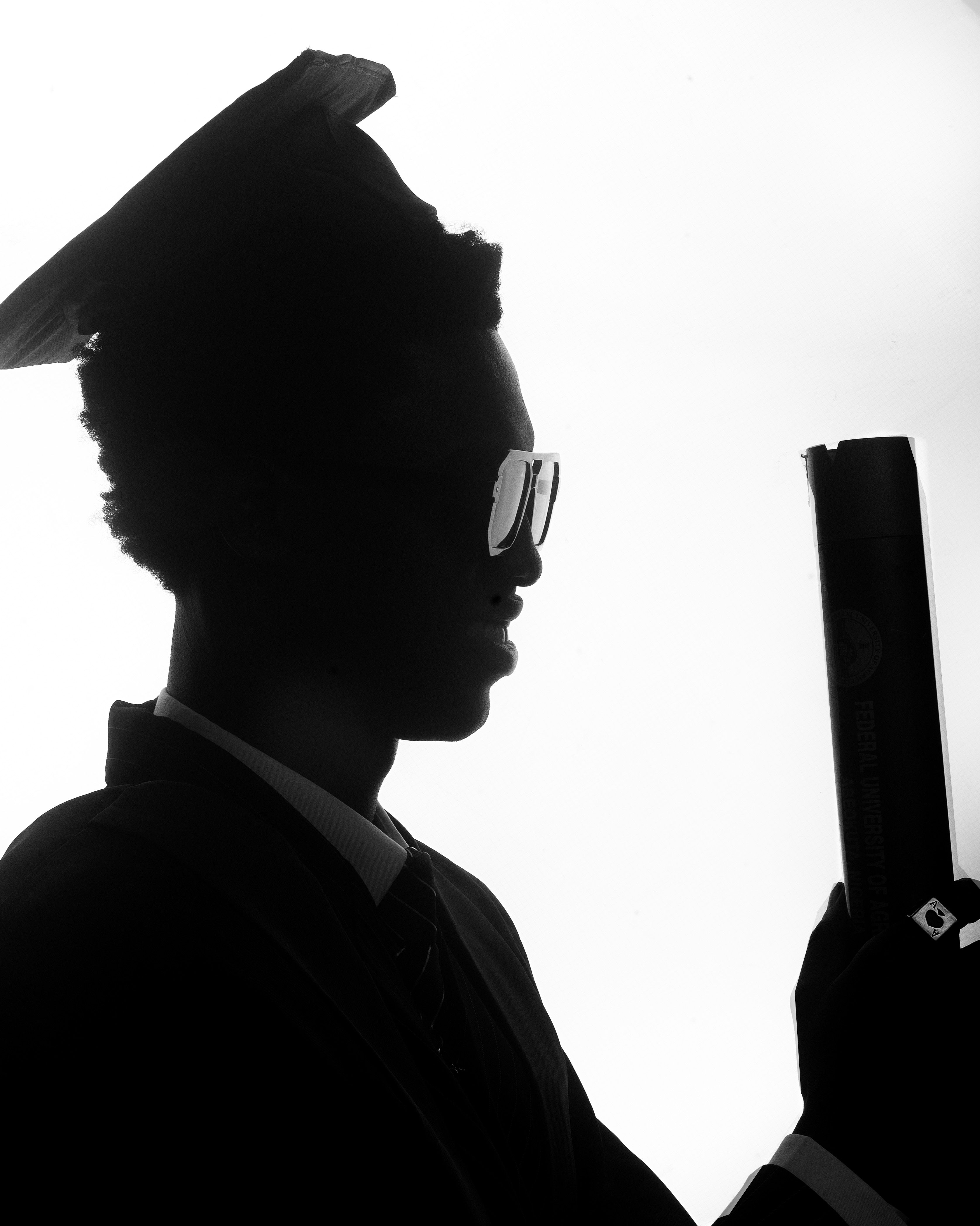 Black and White Silhouette of Graduate Holding Diploma · Free Stock Photo