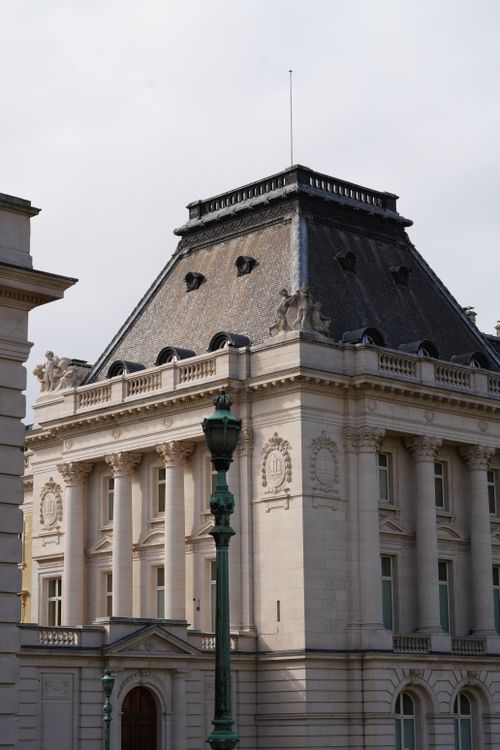 Free Elegant neoclassical architecture of a historic building in Brussels, Belgium. Stock Photo
