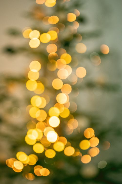 Free Soft focus bokeh lights creating a warm festive background, perfect for holiday-themed projects. Stock Photo