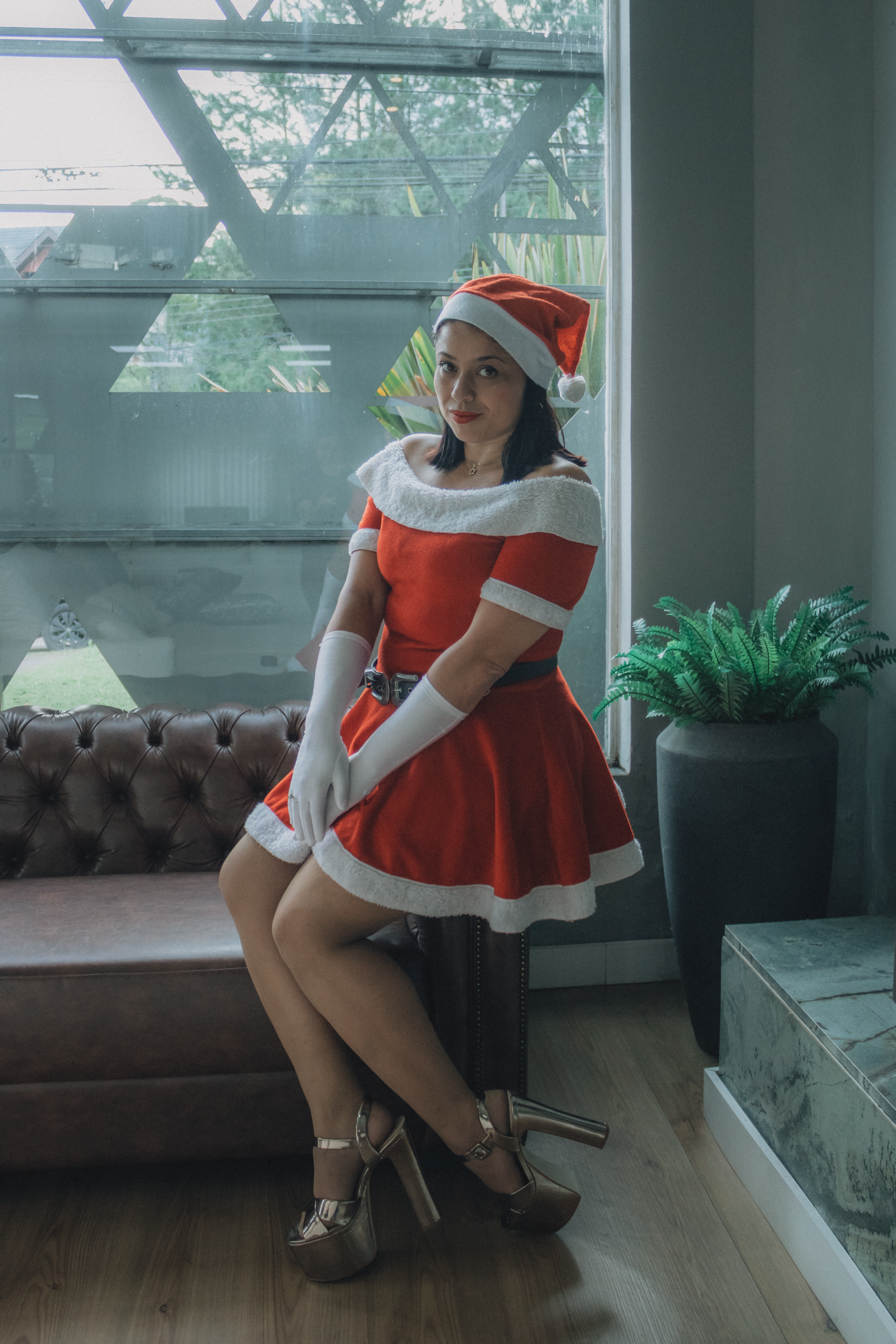 holiday santa dress Women's Santa Slay Dress | Festive Holiday Dress | High Strength & Durable Material with Stretch | Red main image 1