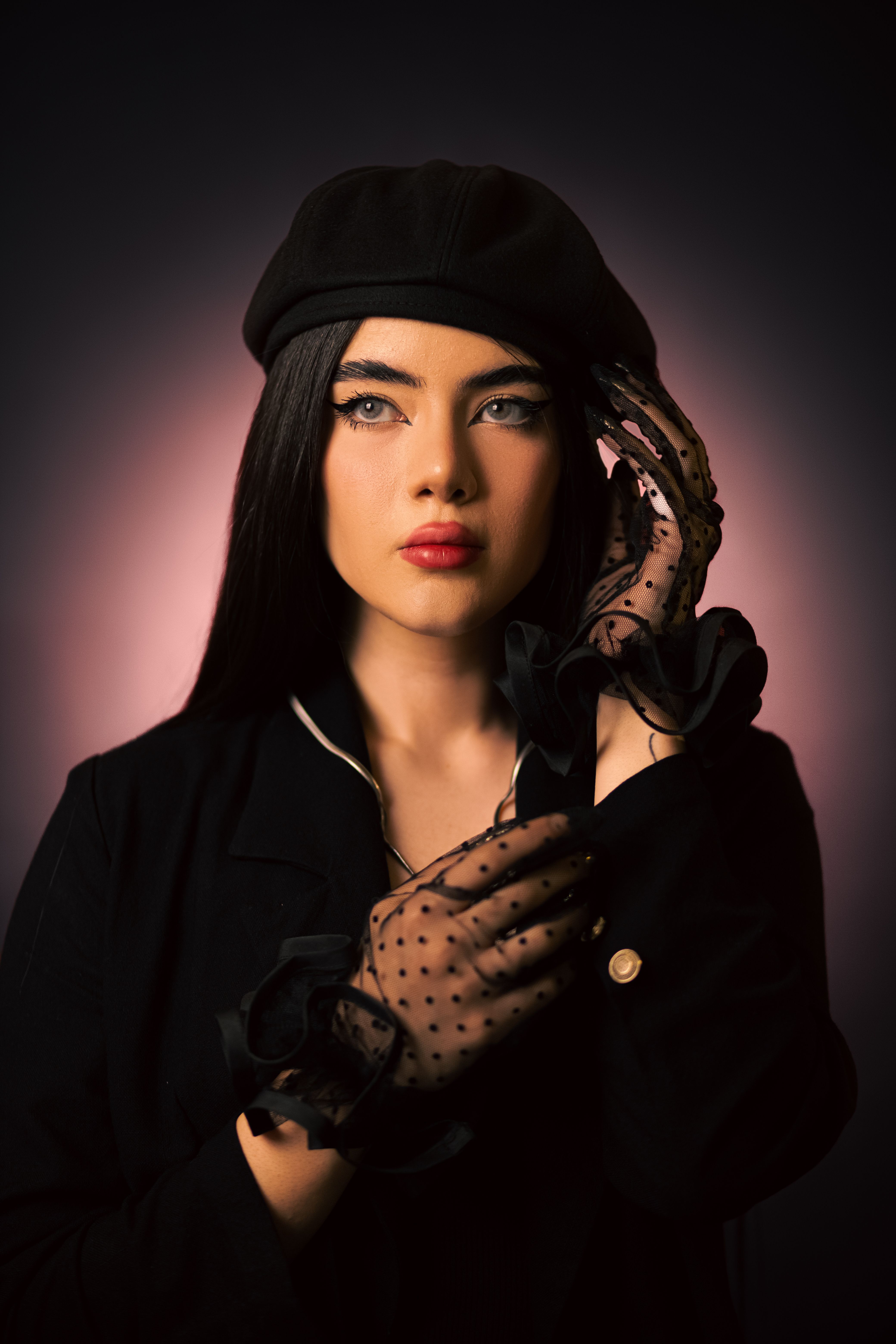 Elegant Portrait of a Fashion Model in Black · Free Stock Photo