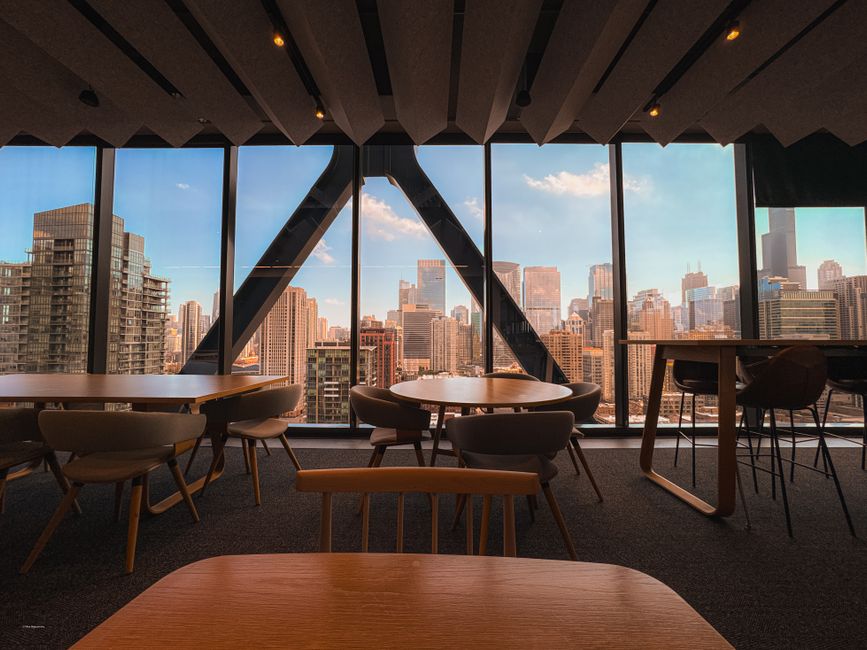 modern Pittsburgh office interior with city views - strip district office space