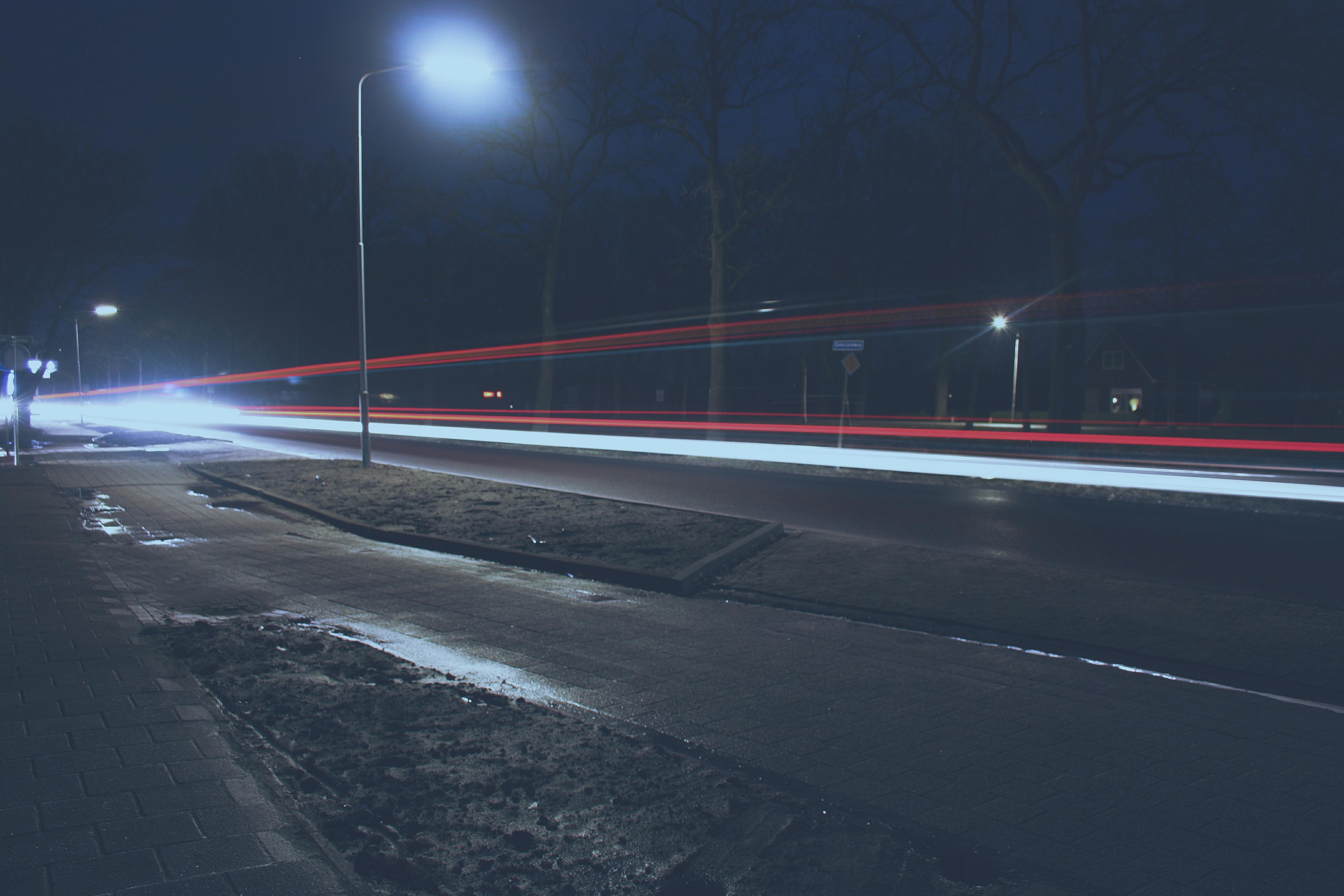 Free stock photo of car lights, long exposure