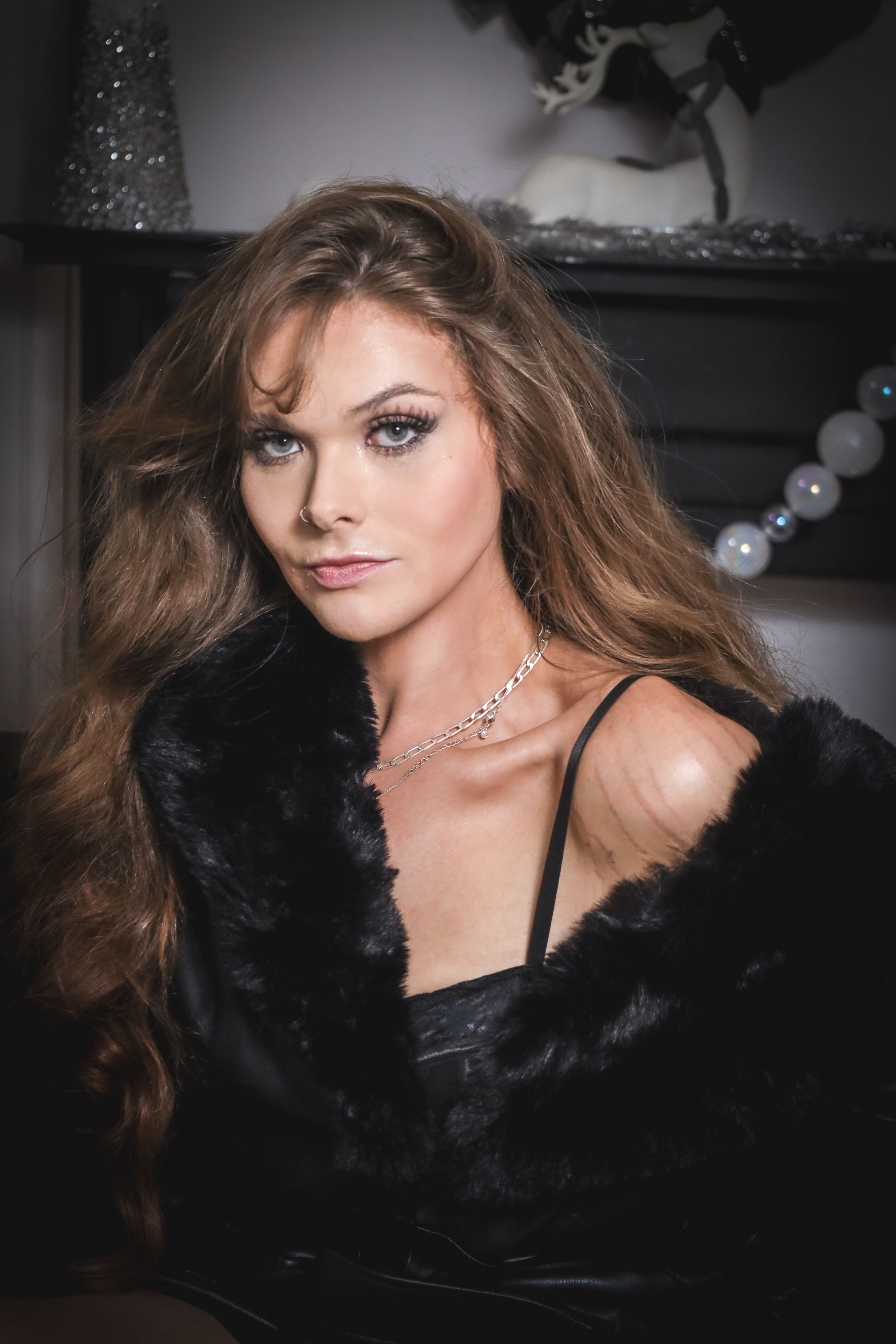 Elegant Portrait of Woman in Black Fur · Free Stock Photo