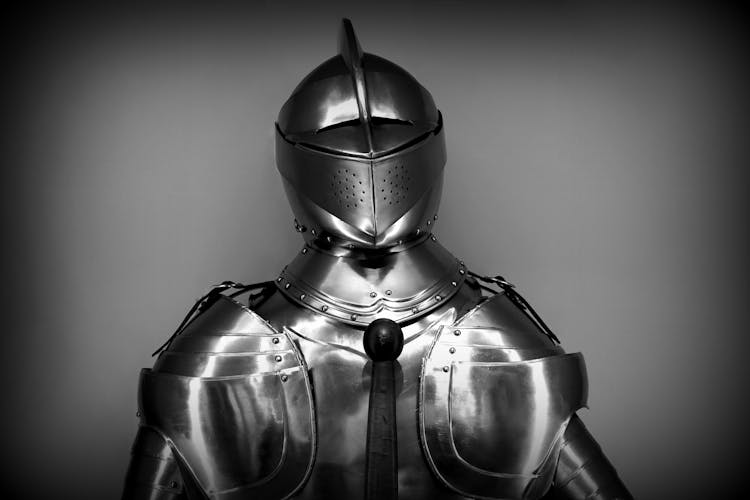 Gray Scale Photography Of Knight