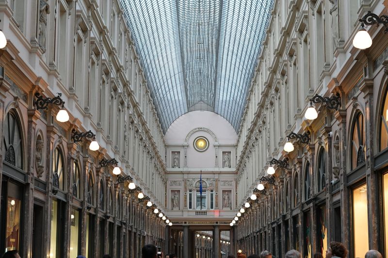 Interior of the Galeries Royales Saint-Hubert arcade in Brussels