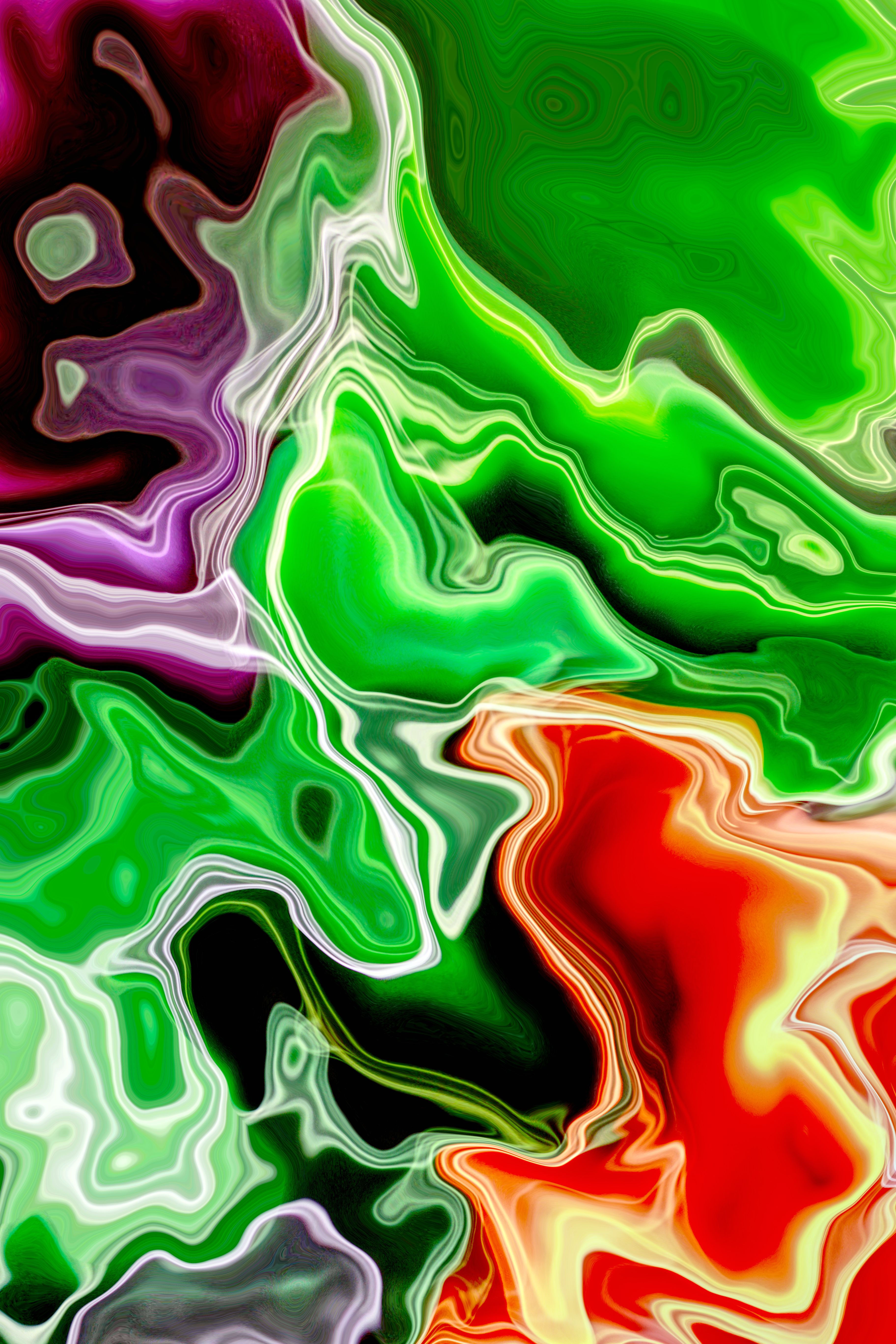 Vibrant Abstract Fluid Art with Bold Colors · Free Stock Photo