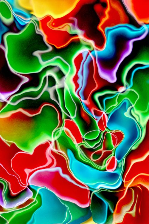 Free Explore an abstract swirl of vivid colors and fluid patterns in this modern artwork. Stock Photo