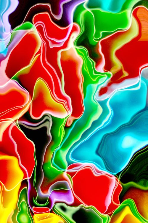 Free Dynamic abstract art featuring vivid colors in swirling patterns creating an energetic visual impact. Stock Photo