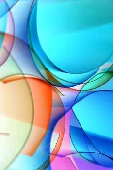 Colorful abstract design with overlapping circles creating a dynamic geometric pattern.