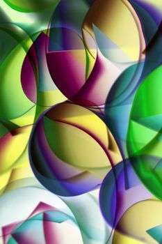 Vibrant abstract art with overlapping colorful circles creating dynamic visual patterns.