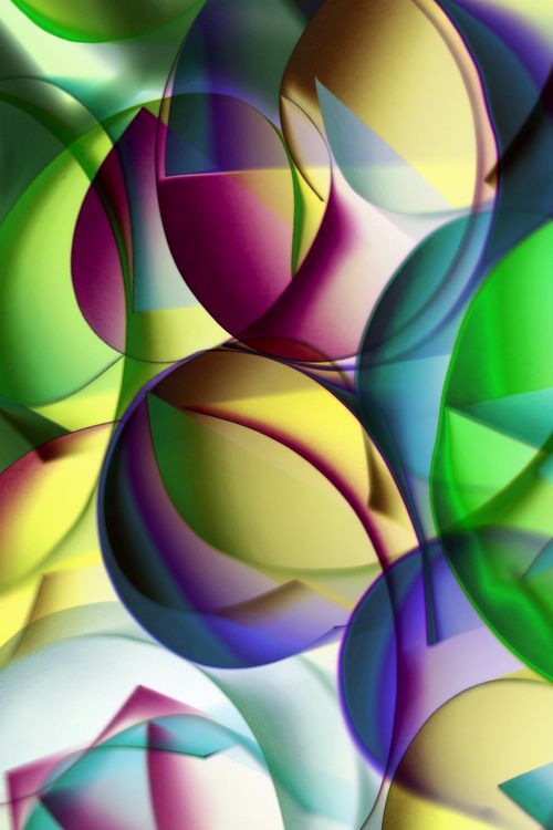 Free Vibrant abstract art with overlapping colorful circles creating dynamic visual patterns. Stock Photo