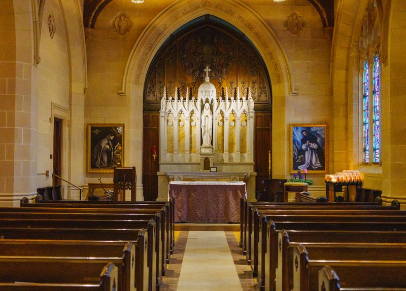 Elaborate Wooden Church Altar with Art and Symbols · Free Stock Photo